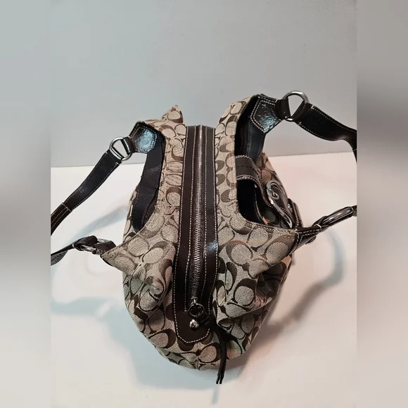 Vintage Coach Signature Soho Shoulder Hobo Bag Brown/Khaki Purse F15083 - Picture 7 of 16
